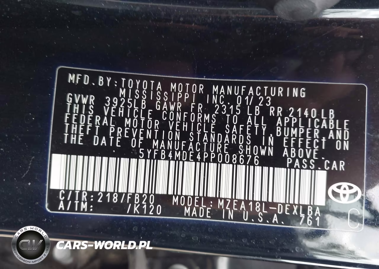 2023 Toyota Corolla Le VIN:5YFB4MDE4PP008676 - 9