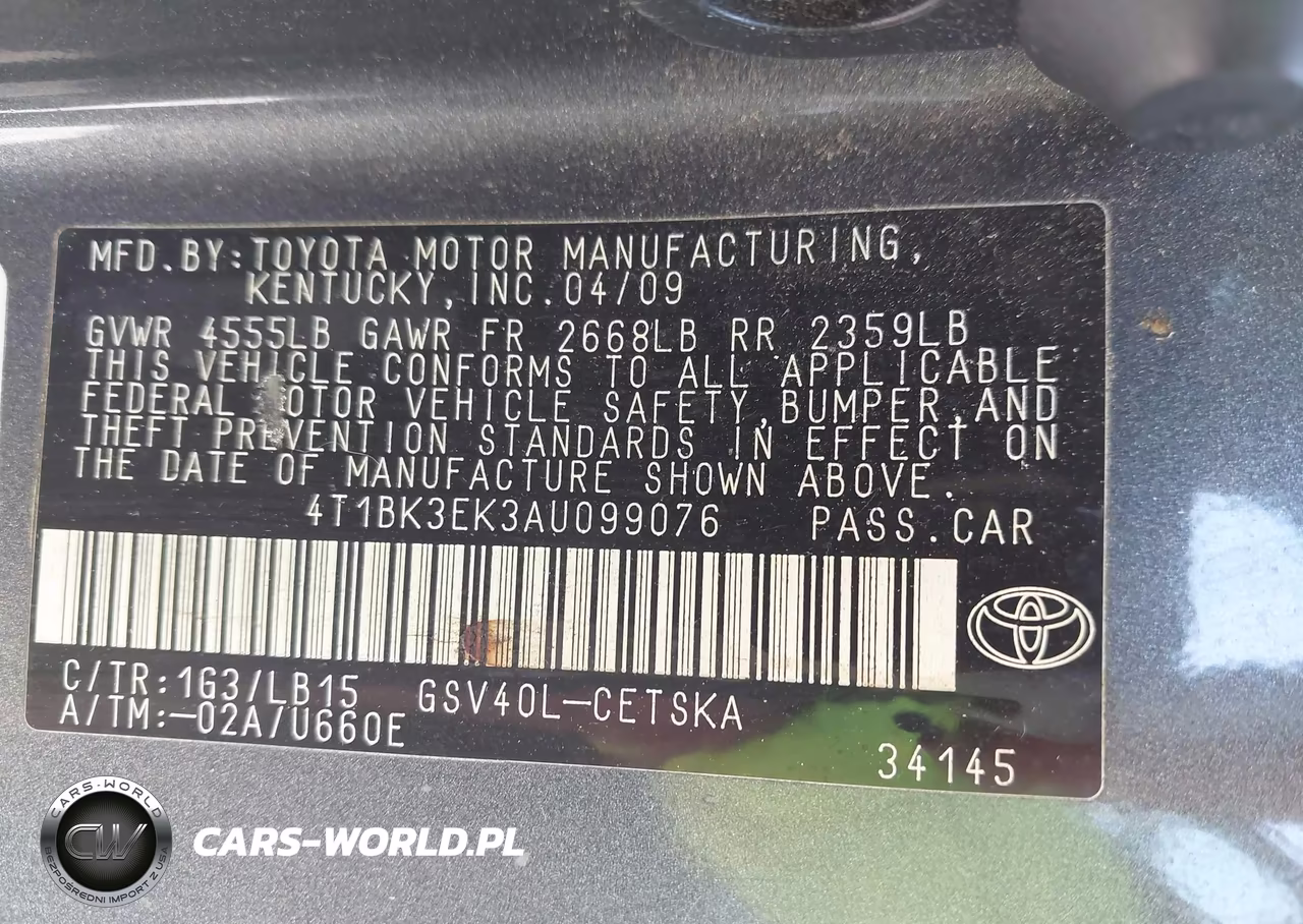 2010 Toyota Camry Se V6 VIN:4T1BK3EK3AU099076 - 9