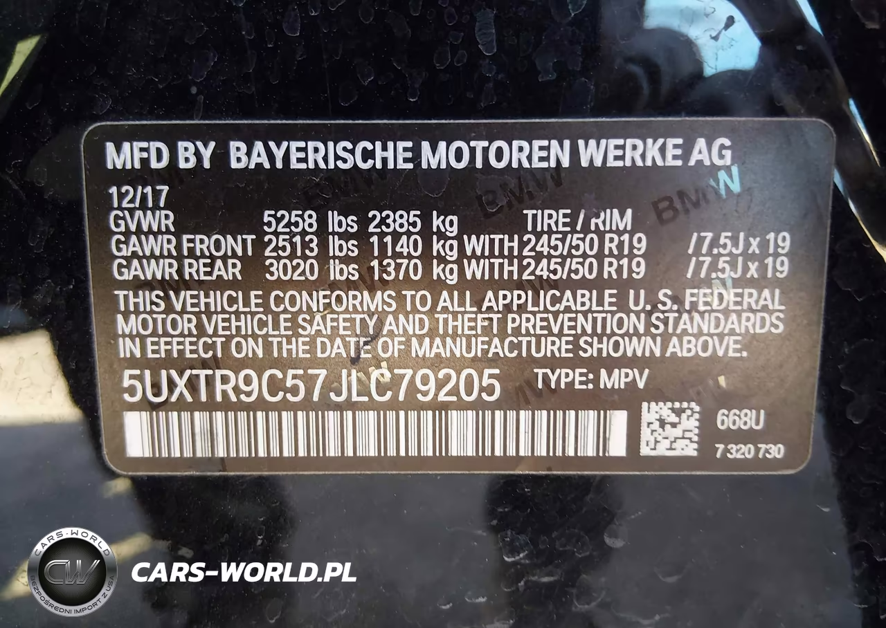 2018 BMW X3 xDrive30I VIN:5UXTR9C57JLC79205 - 9