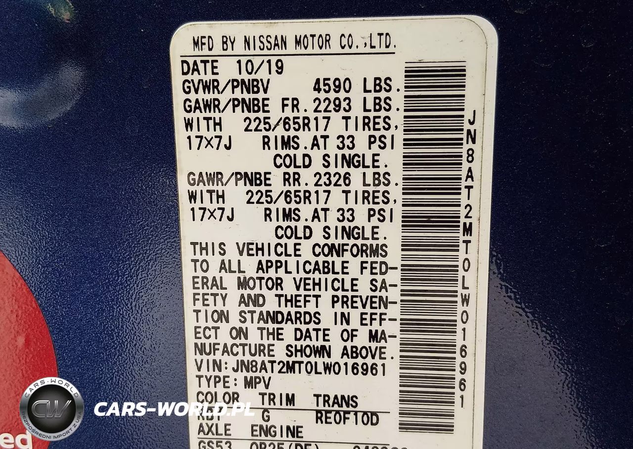 2020 Nissan Rogue S Fwd VIN:JN8AT2MT0LW016961 - 9