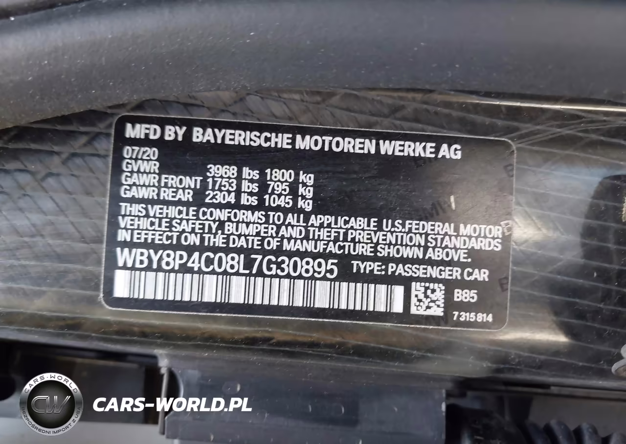 2020 BMW I3 120Ah W-Range Extender VIN:WBY8P4C08L7G30895 - 9