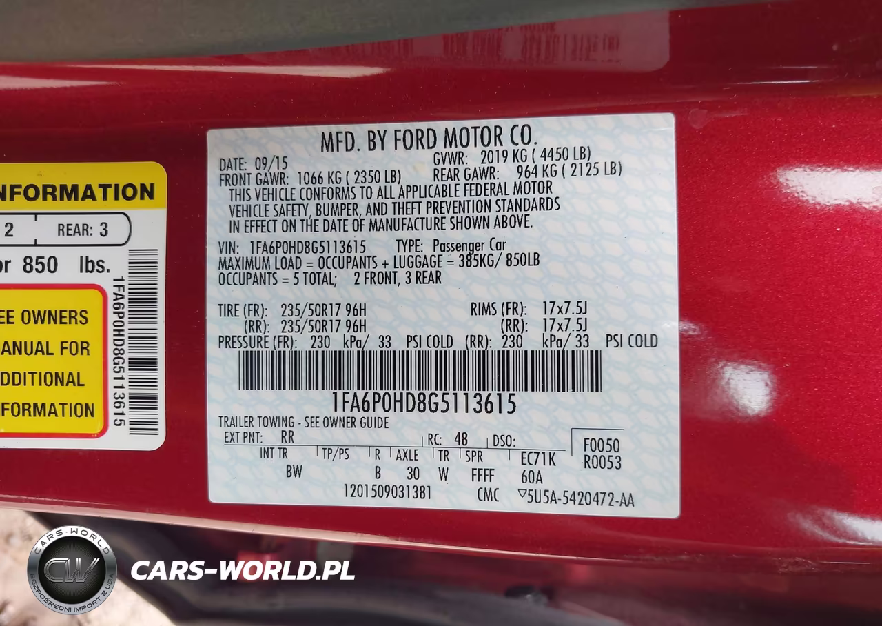2016 Ford Fusion Se VIN:1FA6P0HD8G5113615 - 9