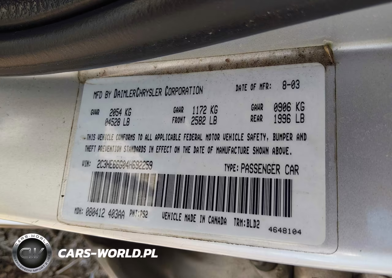 2004 Chrysler 300M VIN:2C3HE66G04H692259 - 9