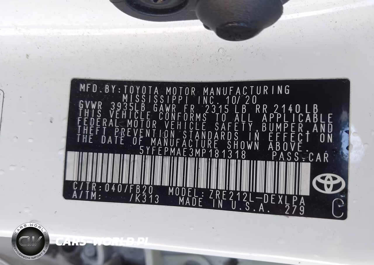 2021 Toyota Corolla Le VIN:5YFEPMAE3MP181318 - 9