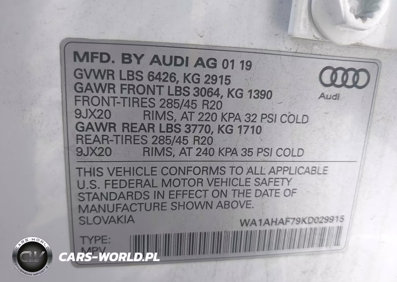 2019 Audi Q7 45 Premium-45 Se Premium VIN:WA1AHAF79KD029915 - 9