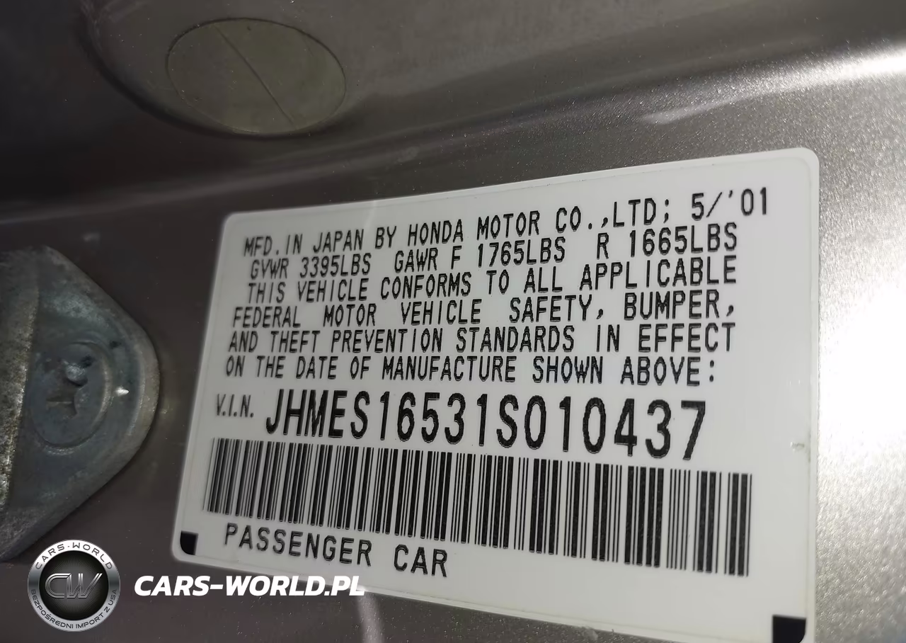 2001 Honda Civic Lx VIN:JHMES16531S010437 - 9