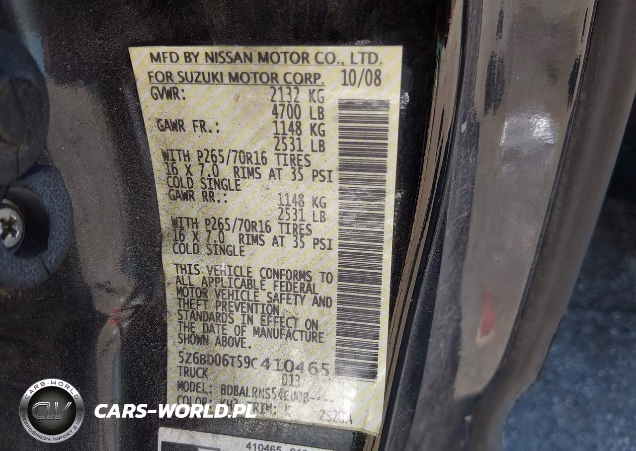 2009 Suzuki Equator Premium VIN:5Z6BD06T59C410465 - 9