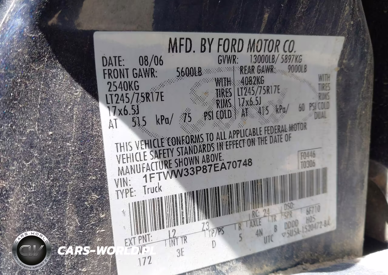 2007 Ford F-350 Lariat-Xl-Xlt VIN:1FTWW33P87EA70748 - 8