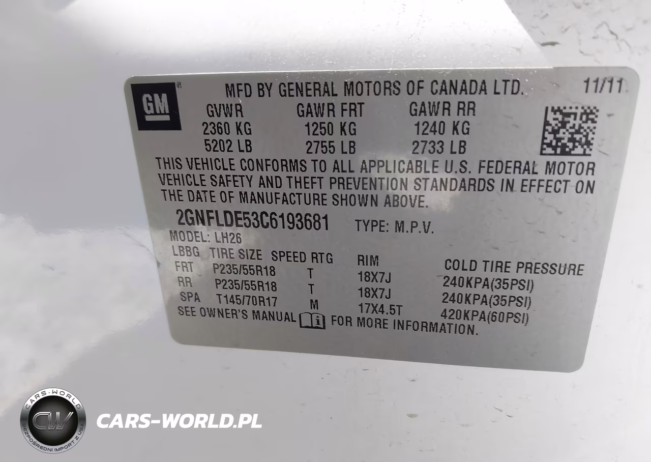 2012 Chevrolet Equinox 1Lt VIN:2GNFLDE53C6193681 - 9