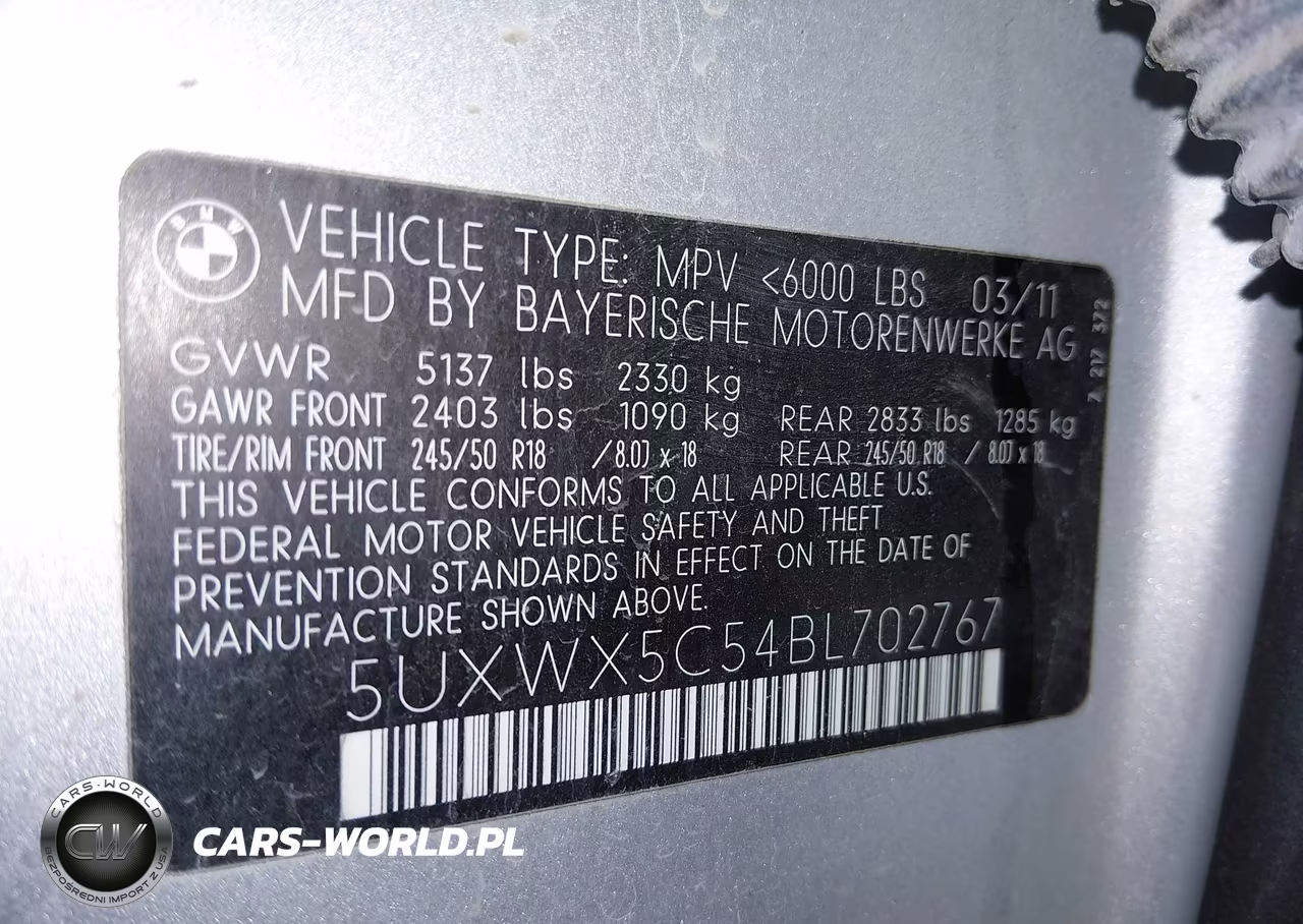 2011 BMW X3 xDrive28I VIN:5UXWX5C54BL702767 - 9