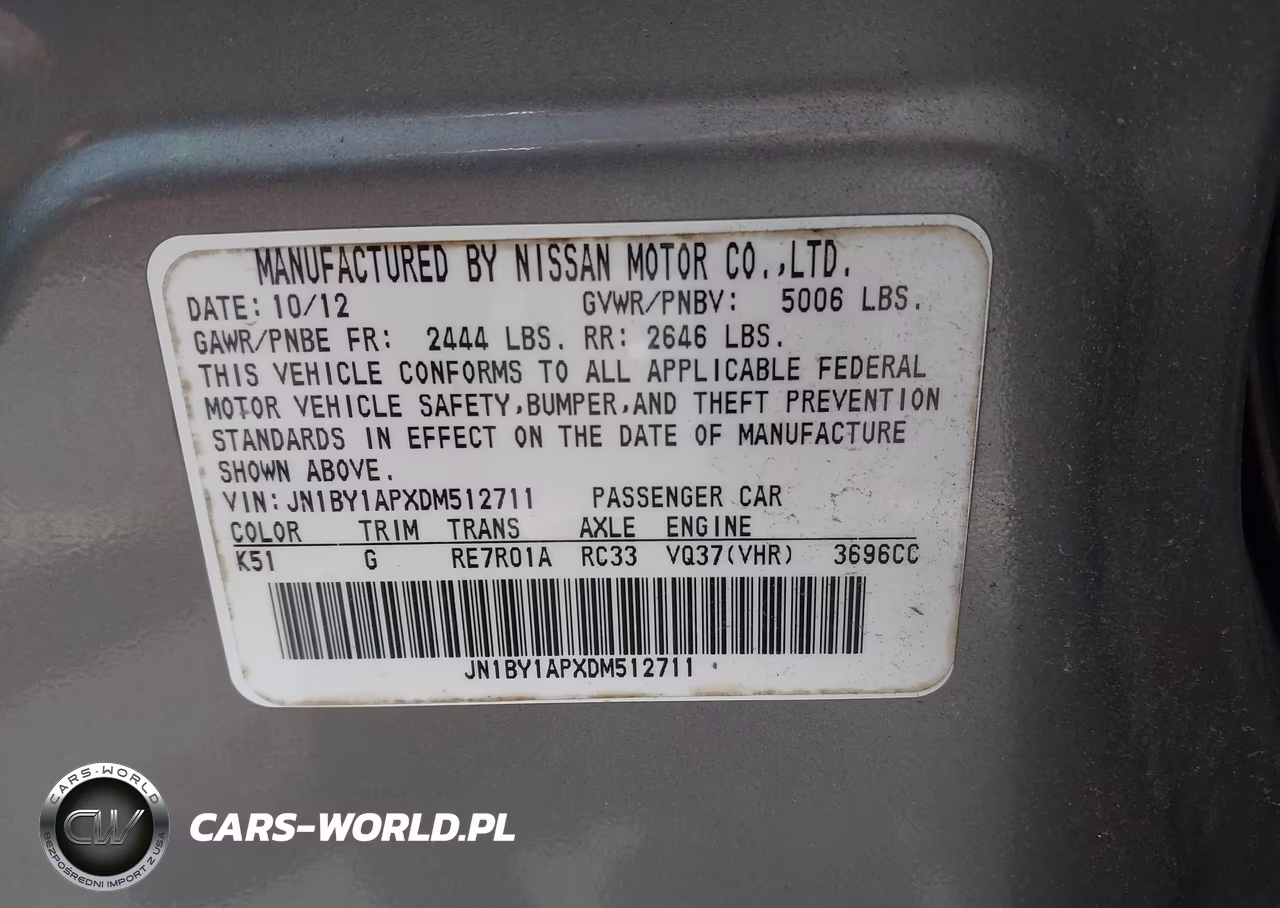 2013 Infiniti M37 VIN:JN1BY1APXDM512711 - 9