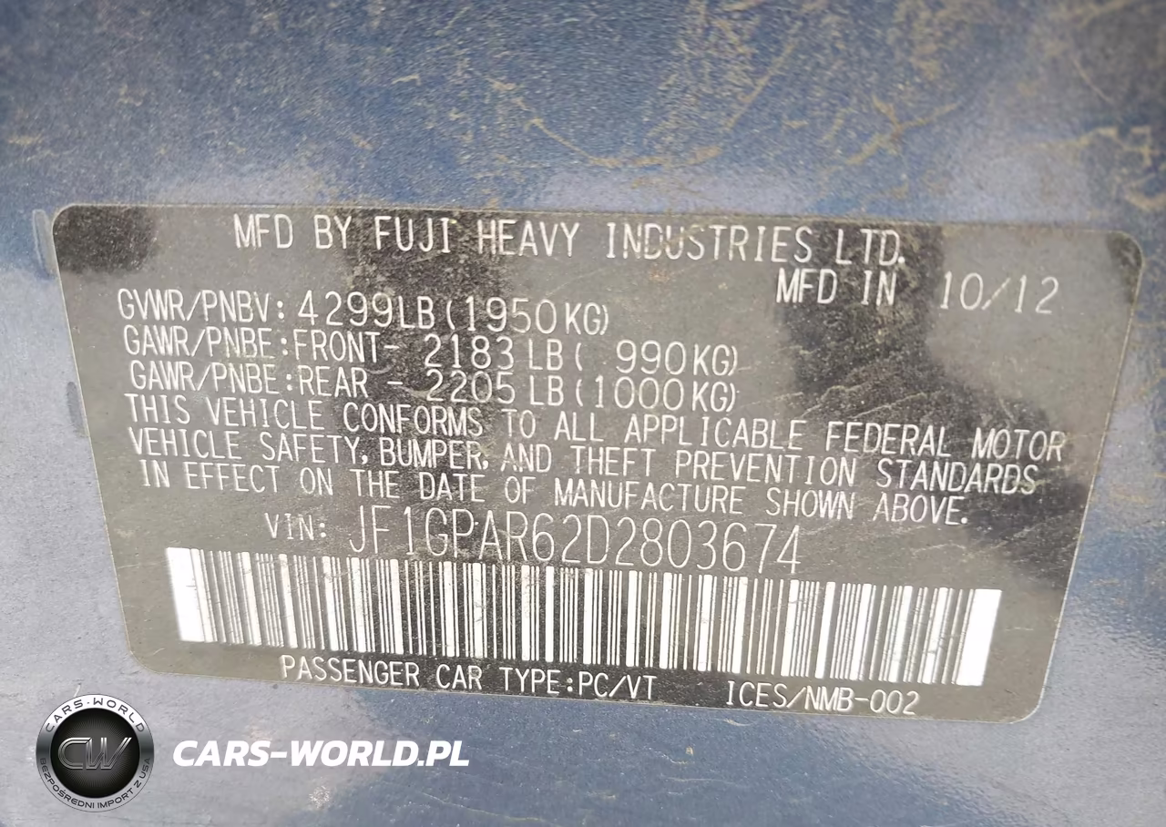 2013 Subaru Impreza 2.0I Sport Limited VIN:JF1GPAR62D2803674 - 9