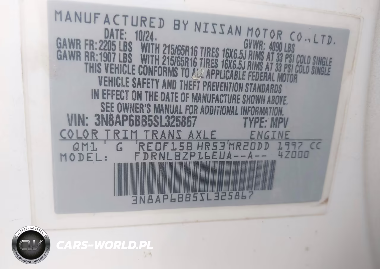 2025 Nissan Kicks S Intelligent Awd VIN:3N8AP6BB5SL325867 - 9