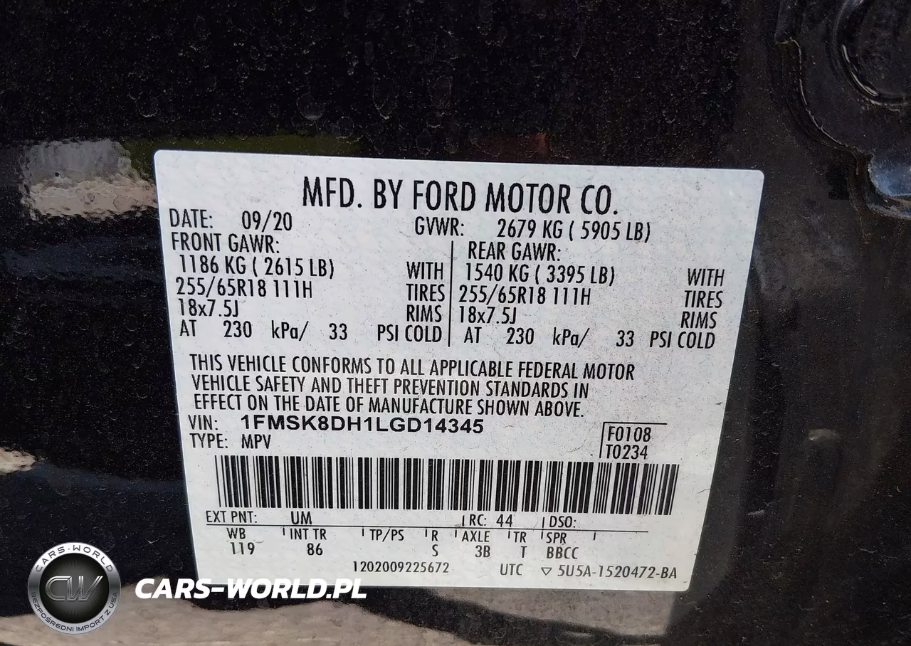 2020 Ford Explorer Xlt VIN:1FMSK8DH1LGD14345 - 9