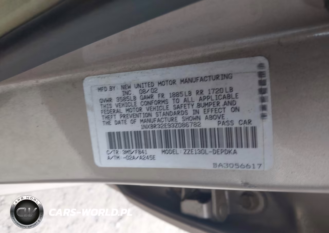2003 Toyota Corolla Ce VIN:1NXBR32E93Z086782 - 9