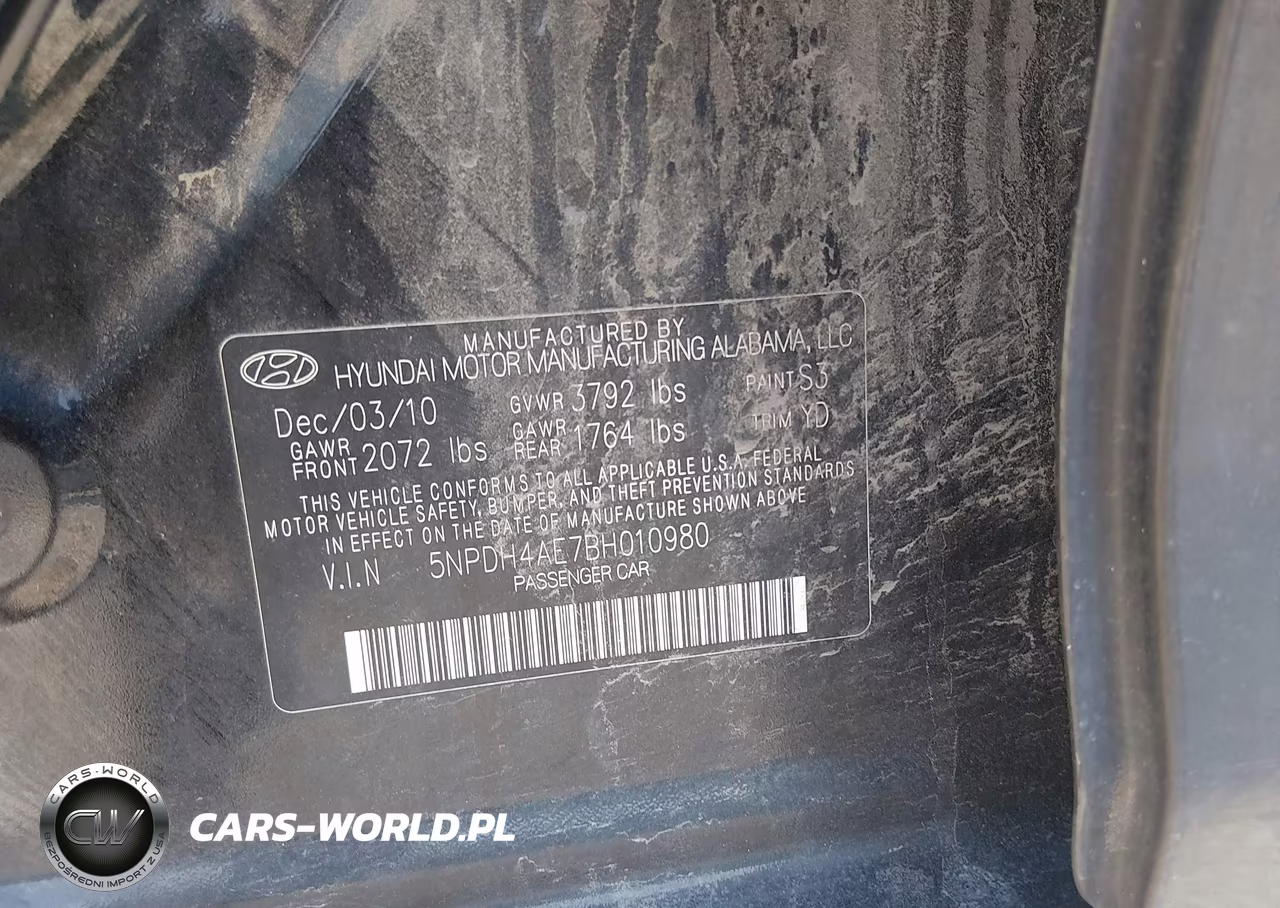2011 Hyundai Elantra Limited VIN:5NPDH4AE7BH010980 - 9