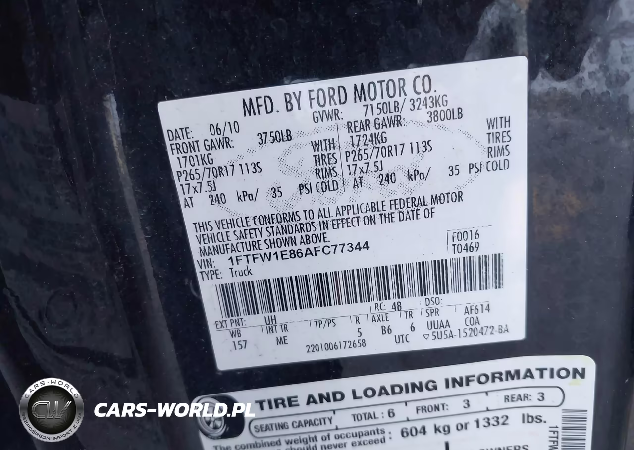 2010 Ford F-150 Xl-Xlt VIN:1FTFW1E86AFC77344 - 9