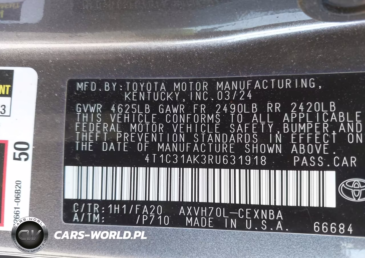 2024 Toyota Camry Hybrid Le VIN:4T1C31AK3RU631918 - 9