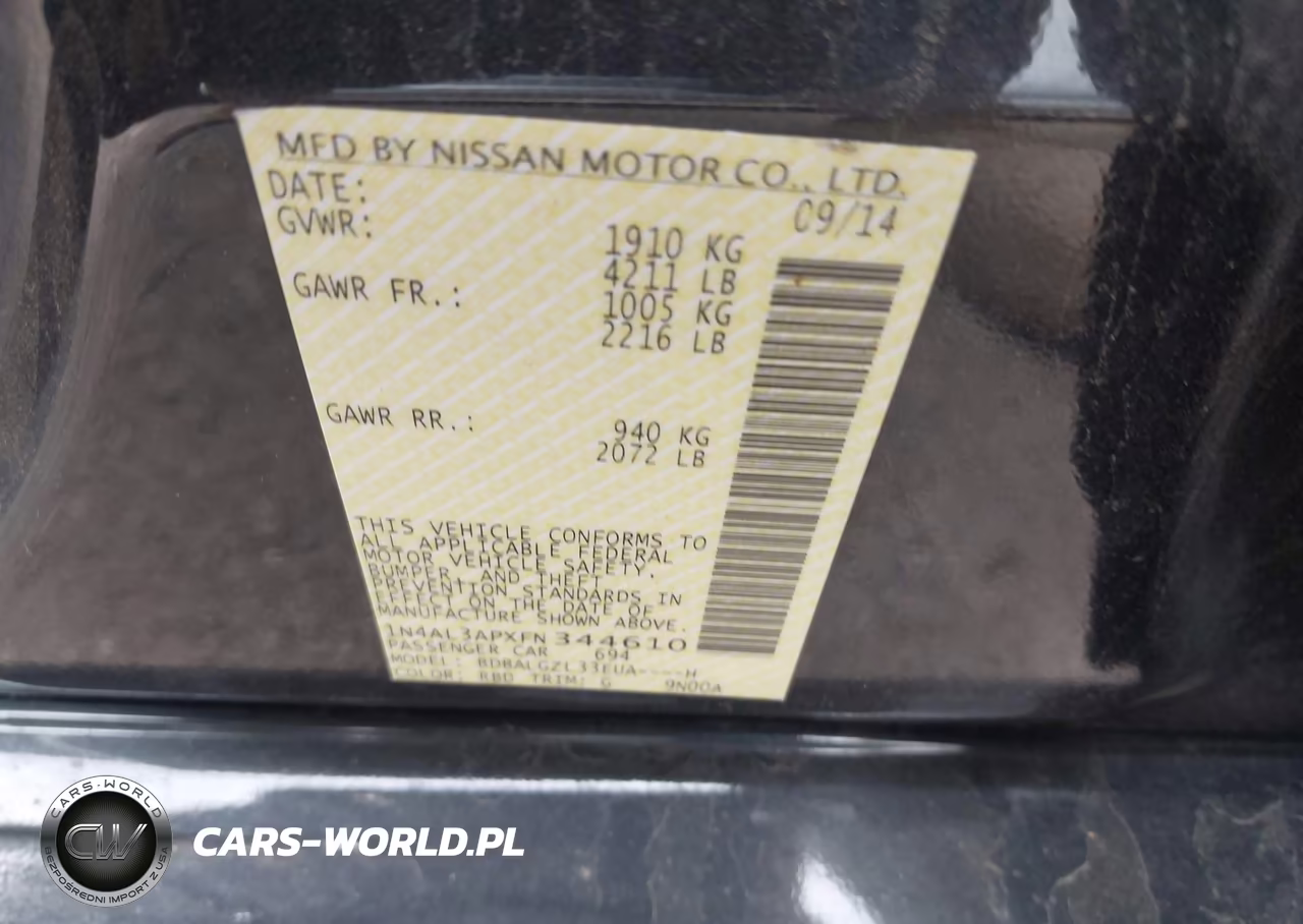 2015 Nissan Altima 2.5 S VIN:1N4AL3APXFN344610 - 9