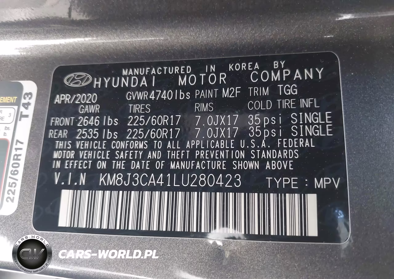 2020 Hyundai Tucson Value VIN:KM8J3CA41LU280423 - 9