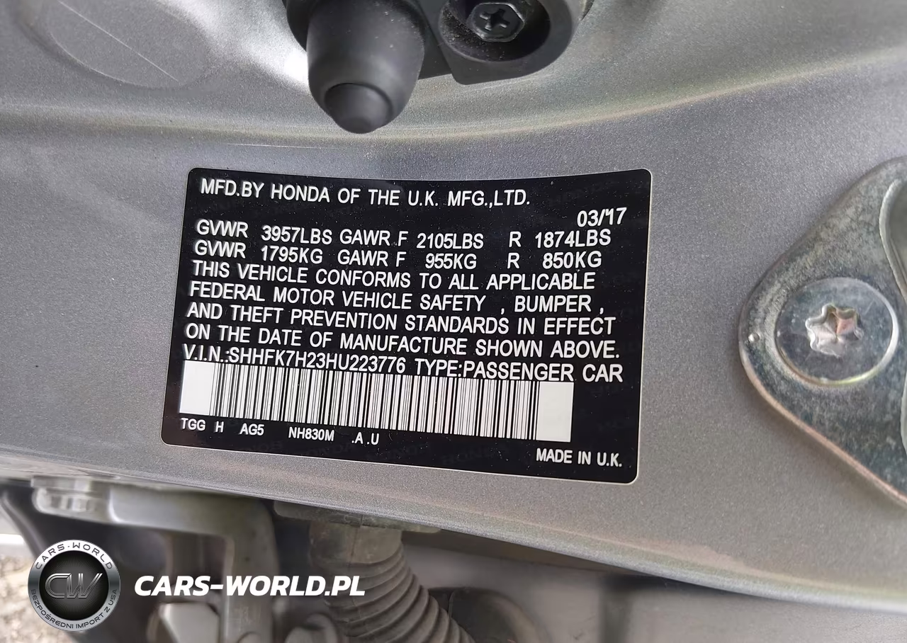 2017 Honda Civic Lx VIN:SHHFK7H23HU223776 - 9