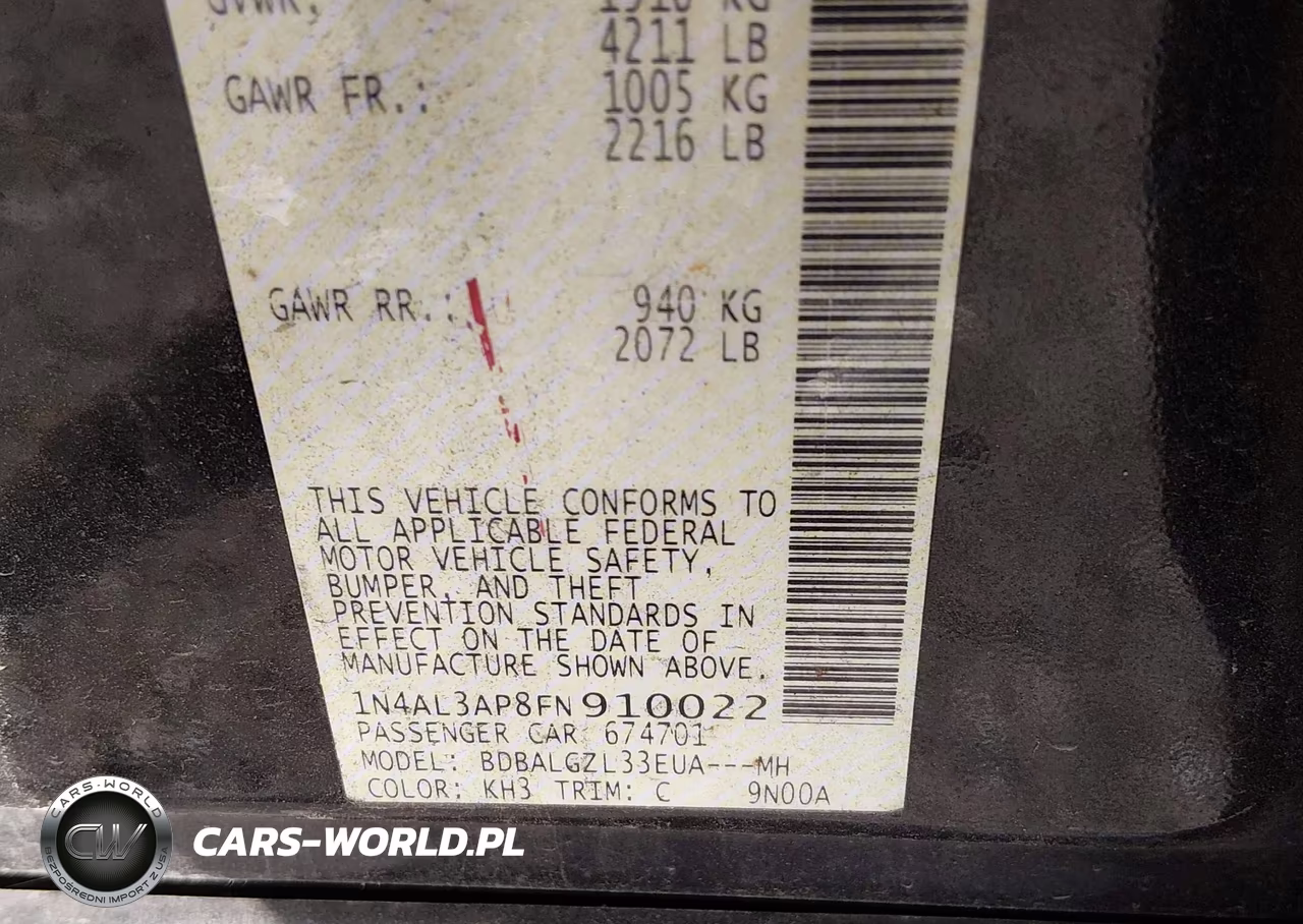 2015 Nissan Altima 2.5 S VIN:1N4AL3AP8FN910022 - 9
