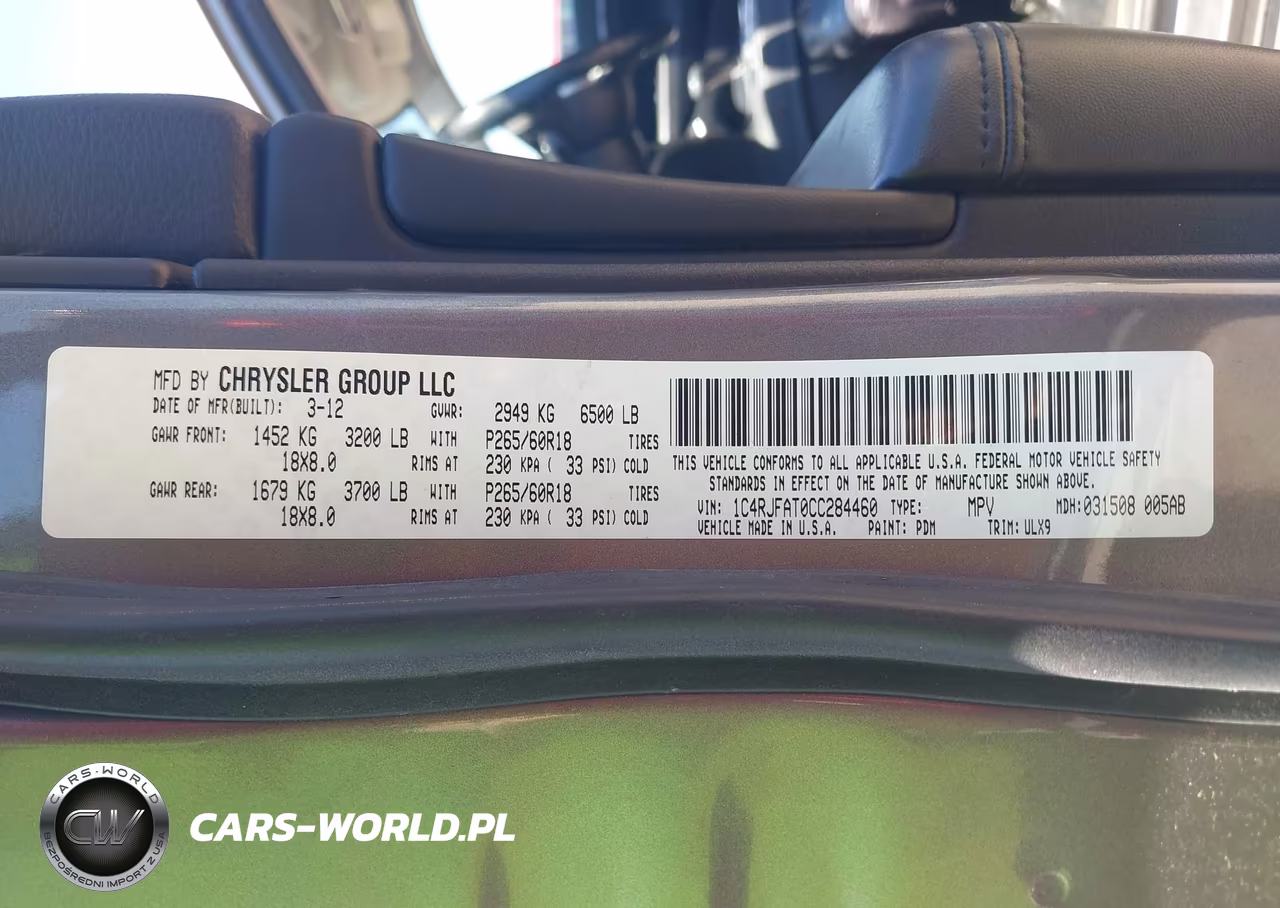 2012 Jeep Grand Cherokee Laredo VIN:1C4RJFAT0CC284460 - 9