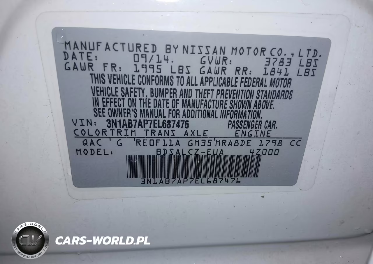 2014 Nissan Sentra S VIN:3N1AB7AP7EL687476 - 9
