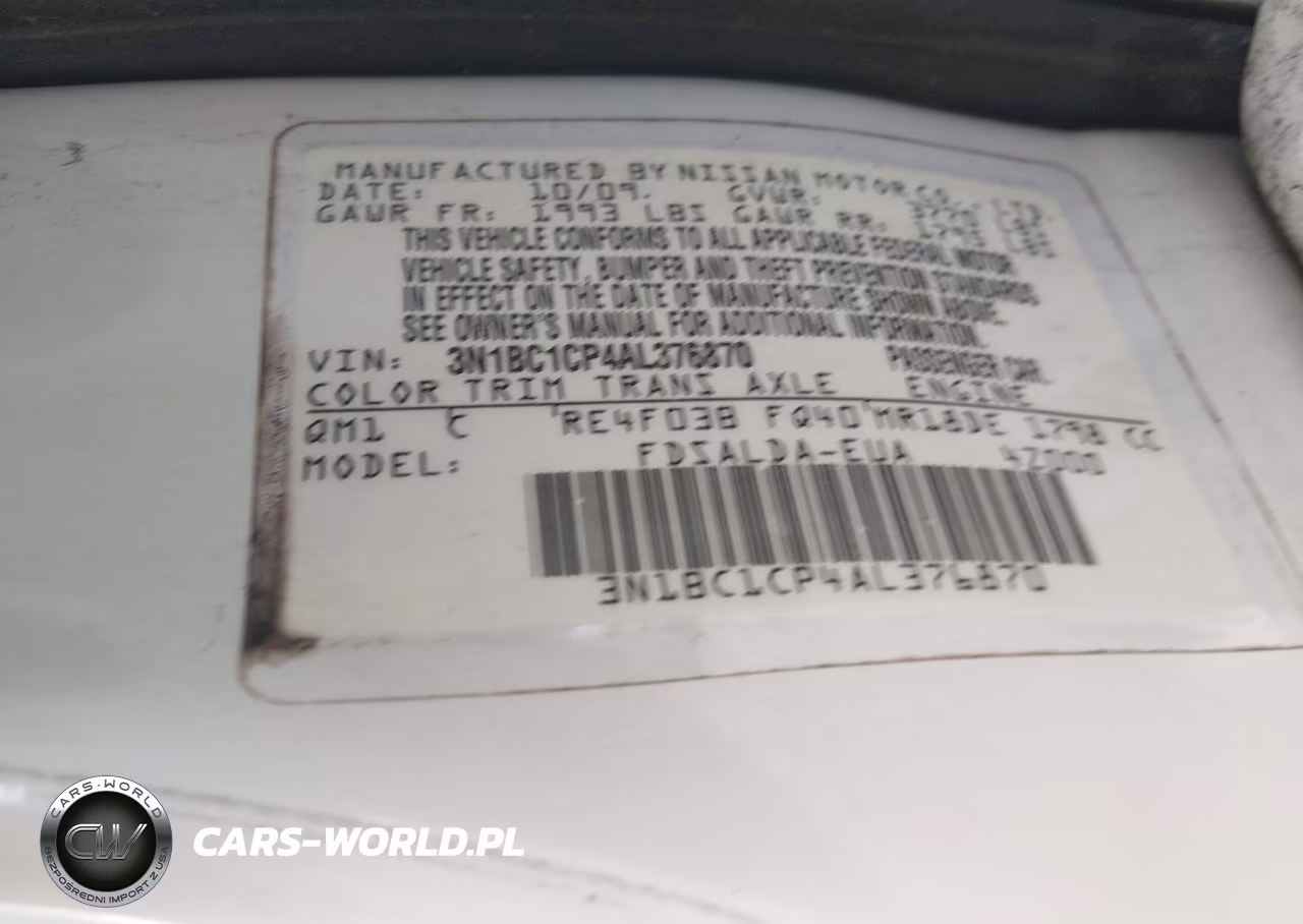 2010 Nissan Versa 1.8S VIN:3N1BC1CP4AL376870 - 9