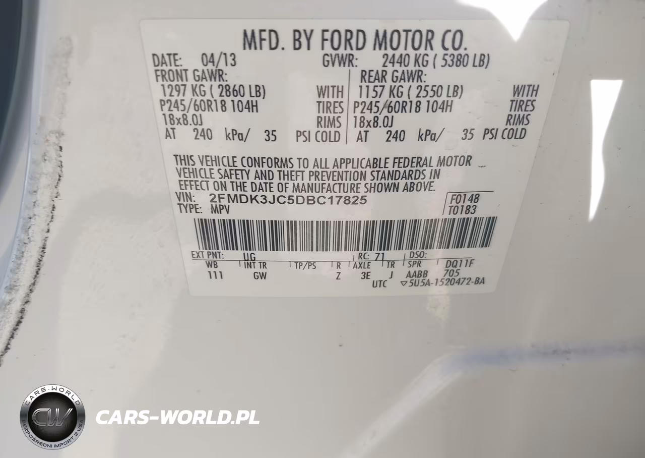 2013 Ford Edge Sel VIN:2FMDK3JC5DBC17825 - 9