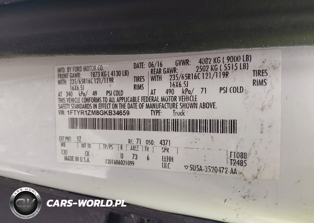 2016 Ford Transit-250 VIN:1FTYR1ZM8GKB34659 - 9