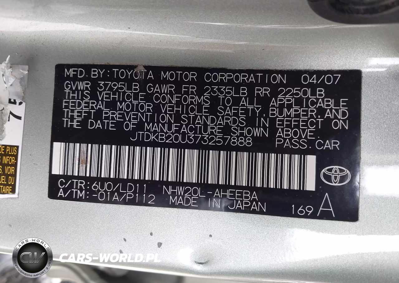 2007 Toyota Prius VIN:JTDKB20U373257888 - 9