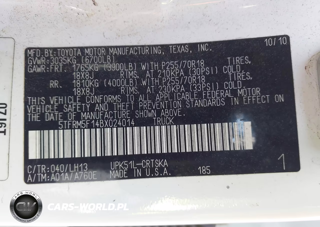 2011 Toyota Tundra Grade 4.6L V8 VIN:5TFRM5F14BX024014 - 9