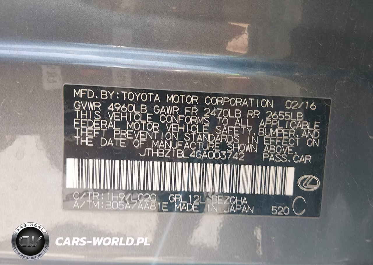 2016 Lexus Gs 350 VIN:JTHBZ1BL4GA003742 - 9