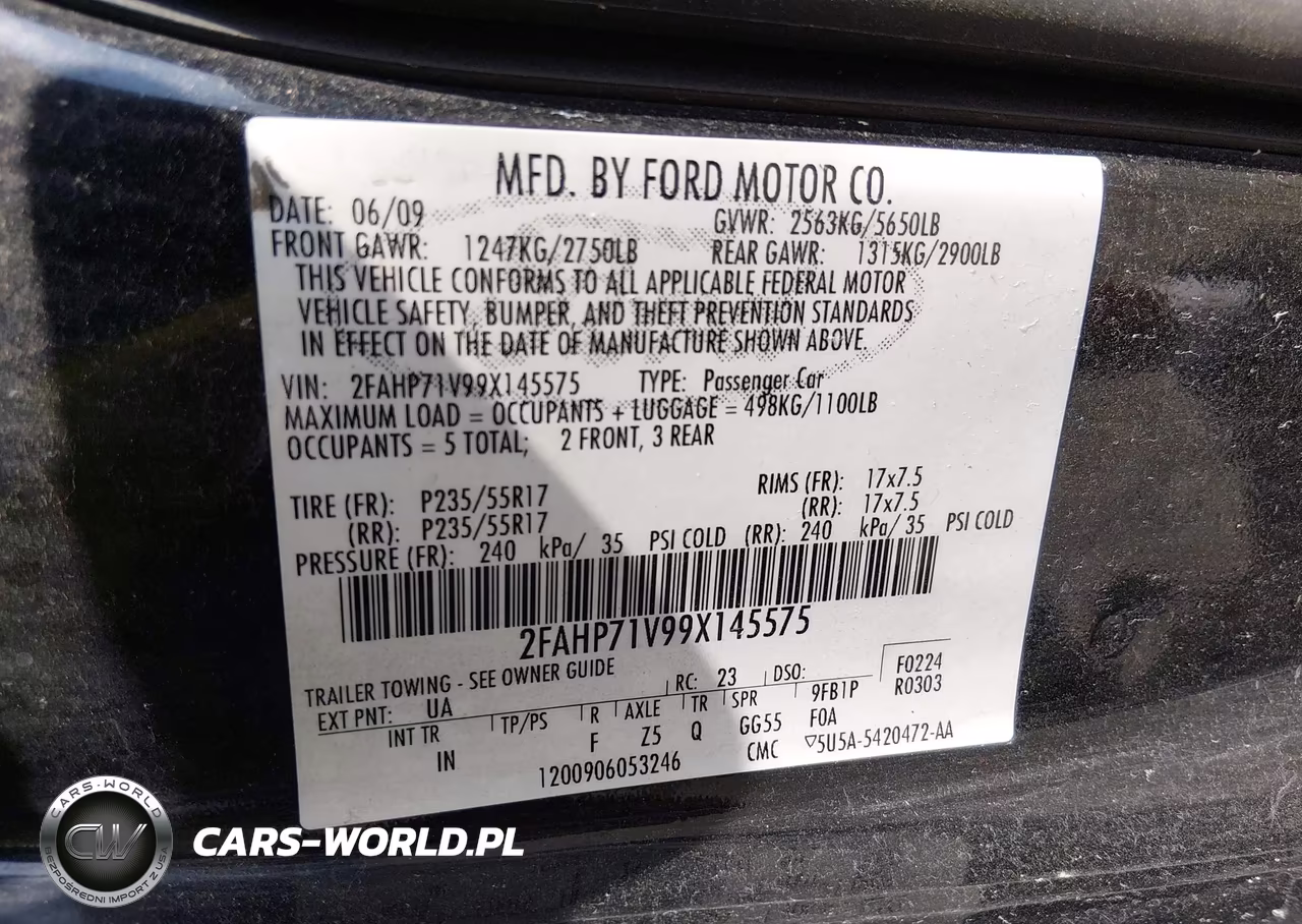 2009 Ford Crown Victoria Police-Police Interceptor VIN:2FAHP71V99X145575 - 9