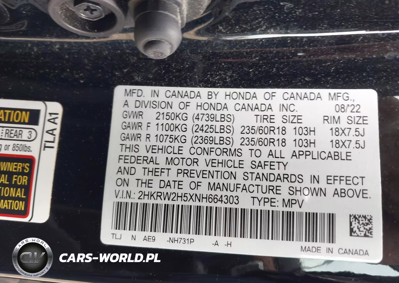 2022 Honda Cr-V Awd Ex VIN:2HKRW2H5XNH664303 - 9