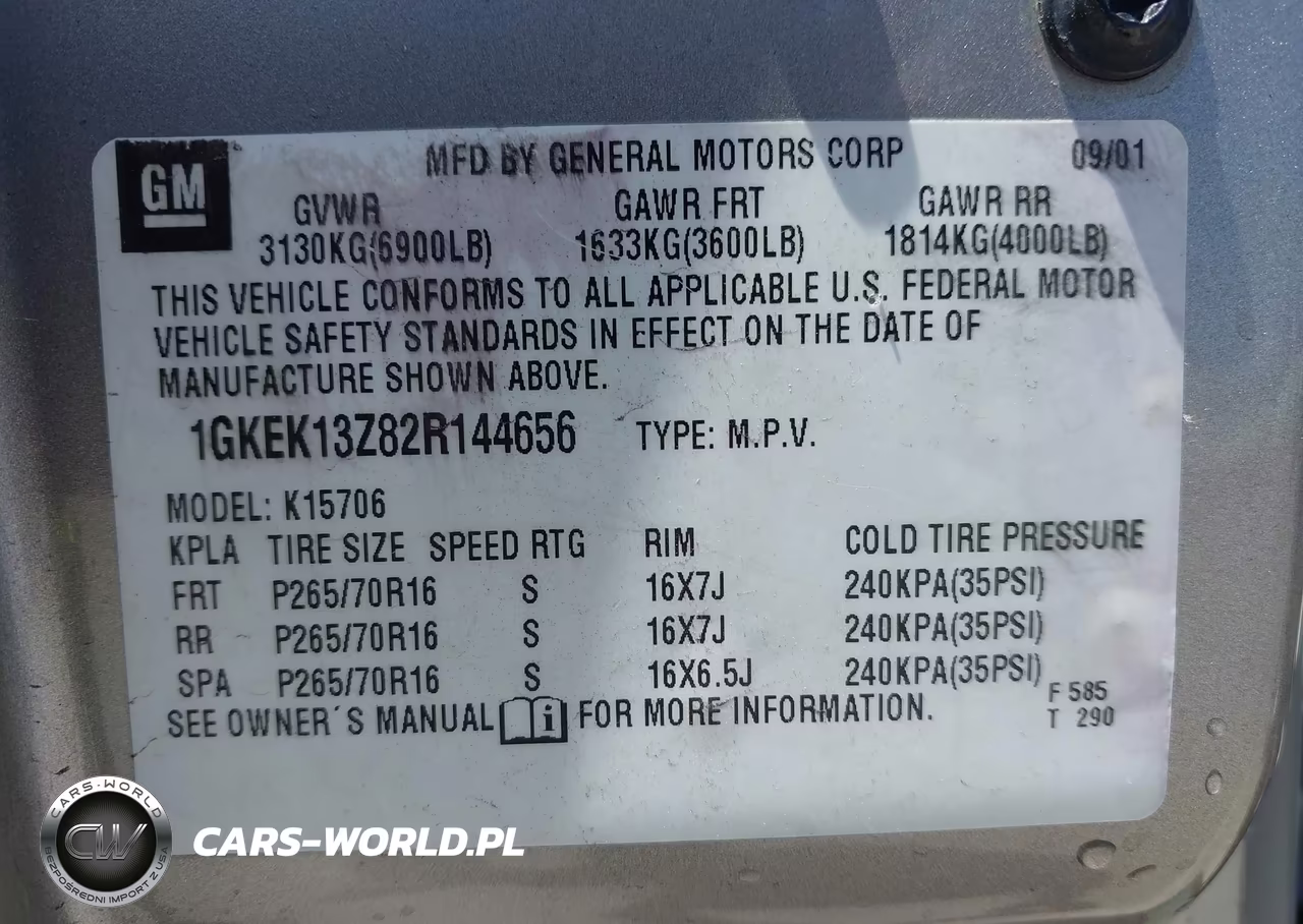2002 GMC Yukon Slt VIN:1GKEK13Z82R144656 - 9