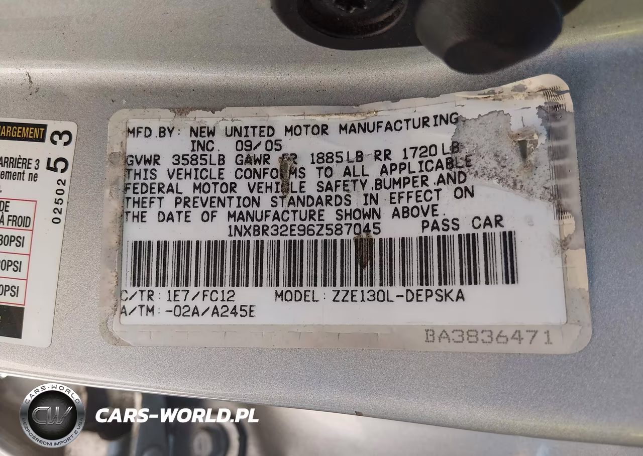 2006 Toyota Corolla S VIN:1NXBR32E96Z587045 - 9