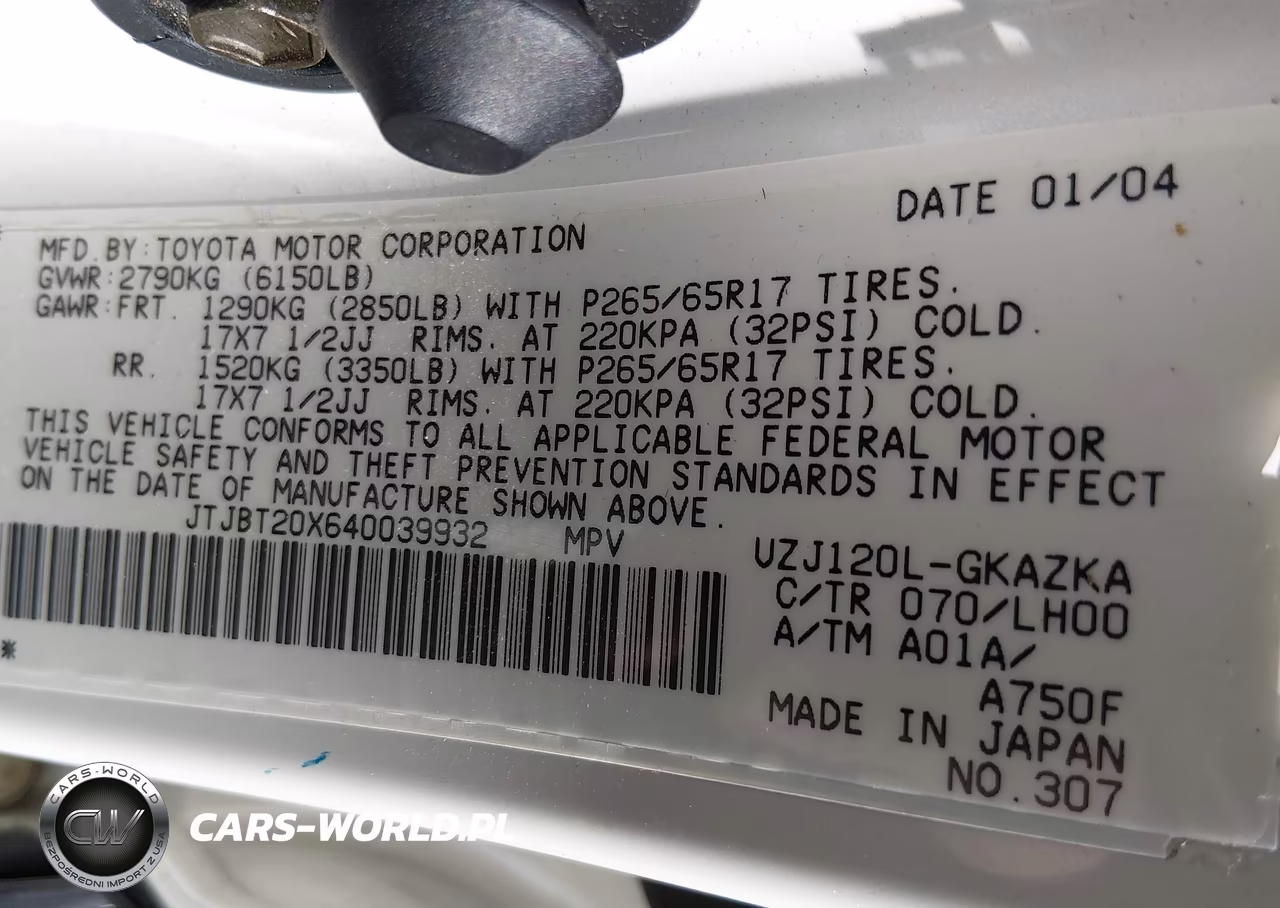 2004 Lexus Gx 470 VIN:JTJBT20X640039932 - 9