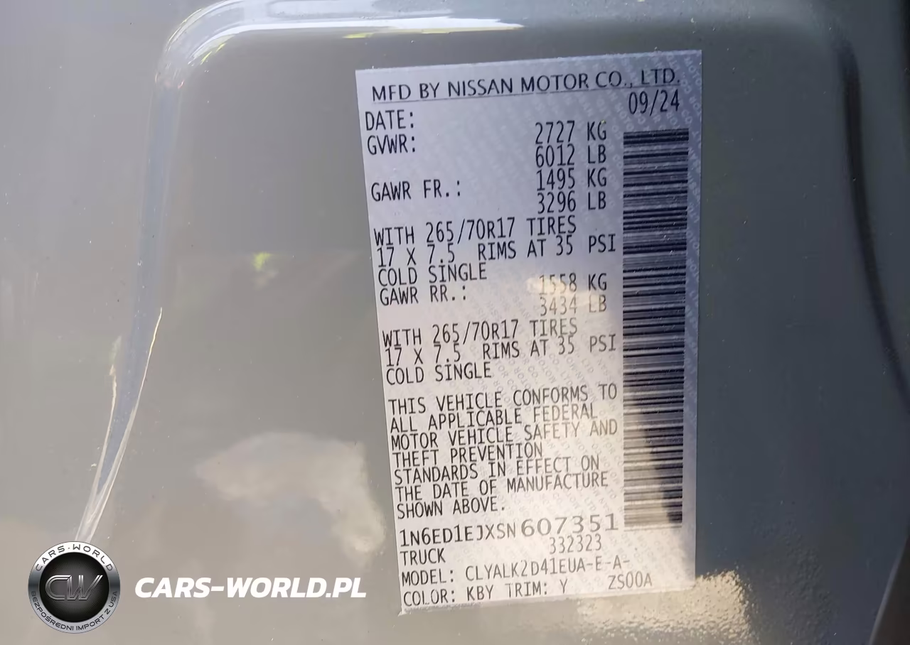 2025 Nissan Frontier Pro-X 4X2 VIN:1N6ED1EJXSN607351 - 9