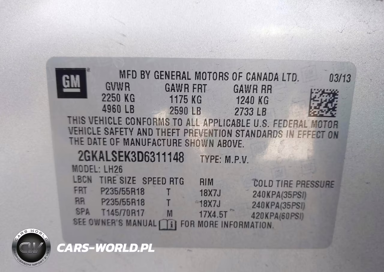 2013 GMC Terrain Sle-2 VIN:2GKALSEK3D6311148 - 9