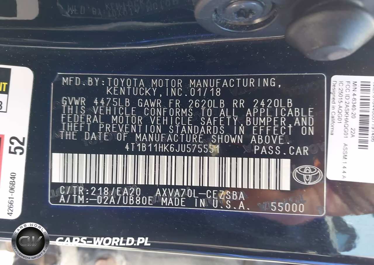2018 Toyota Camry Se VIN:4T1B11HK6JU575551 - 9