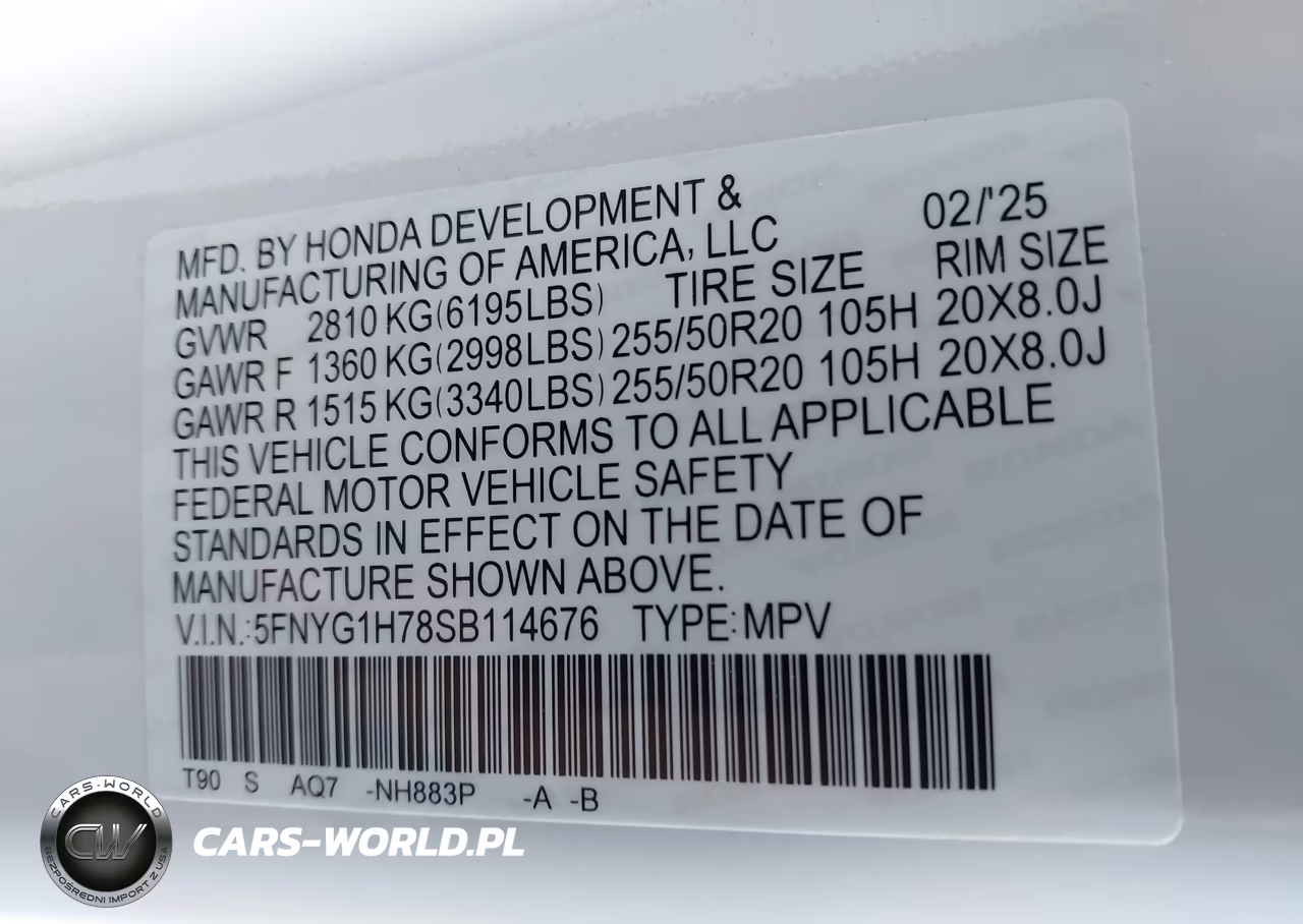 2025 Honda Pilot Touring VIN:5FNYG1H78SB114676 - 9