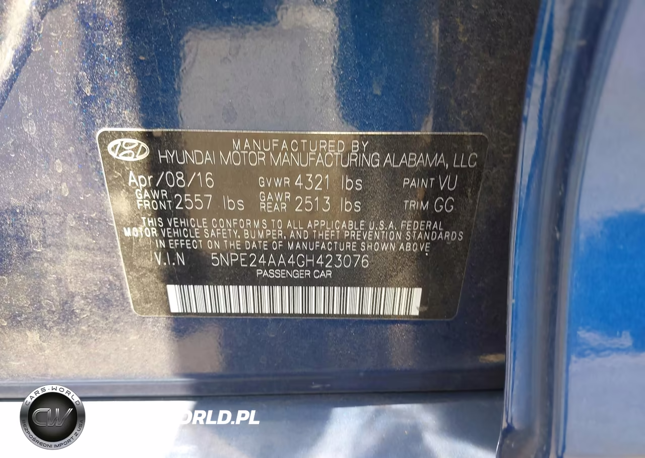 2016 Hyundai Sonata Eco VIN:5NPE24AA4GH423076 - 9