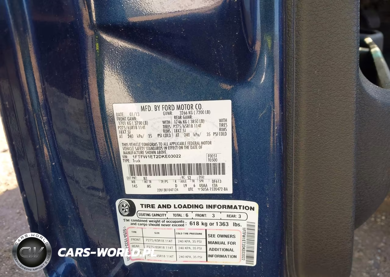 2013 Ford F-150 Xlt VIN:1FTFW1ET2DKE03022 - 9