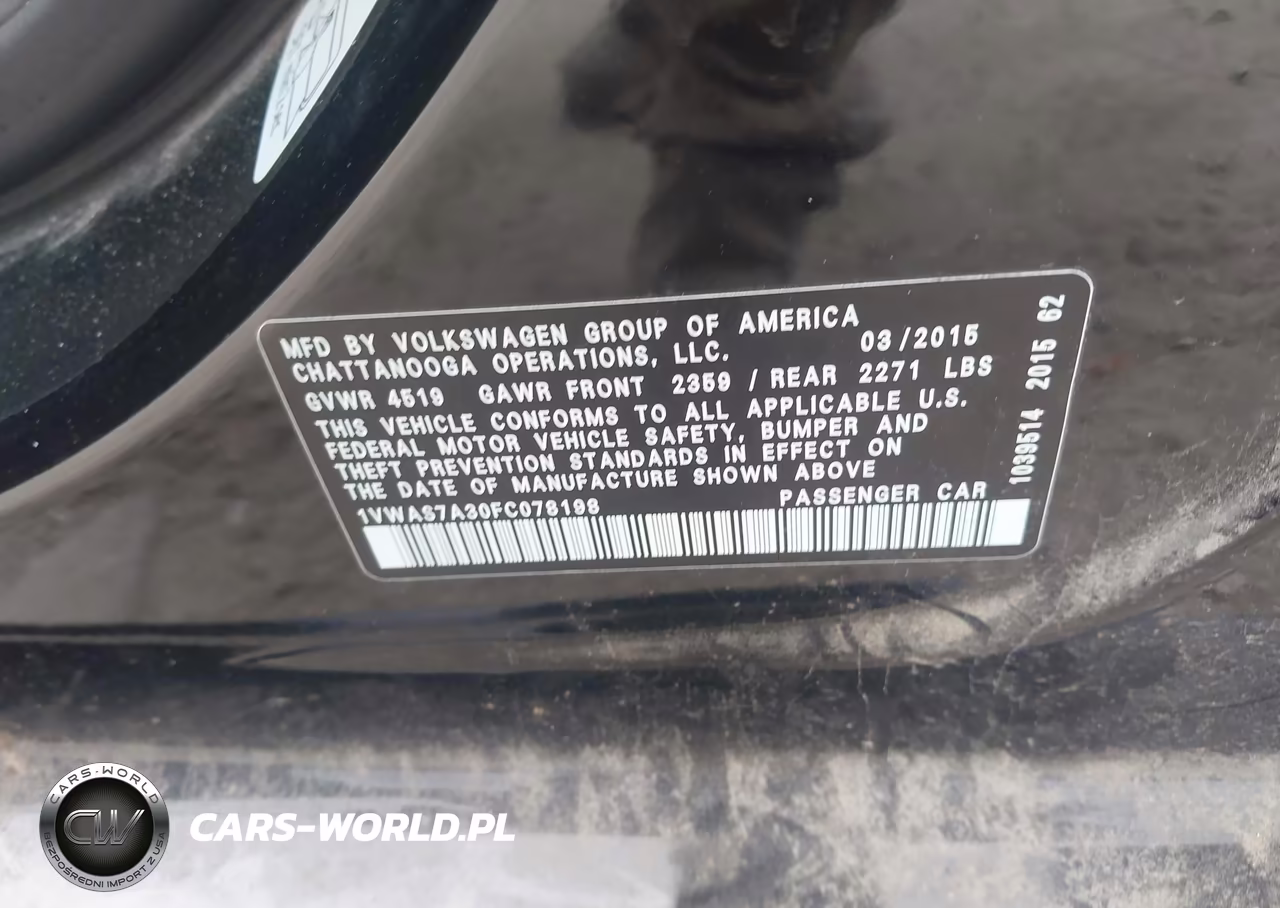 2015 Volkswagen Passat 1.8T Limited Edition VIN:1VWAS7A30FC078198 - 9