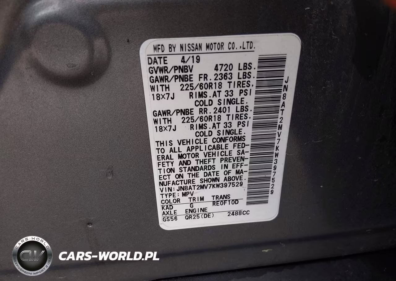 2019 Nissan Rogue Sv VIN:JN8AT2MV7KW397529 - 9
