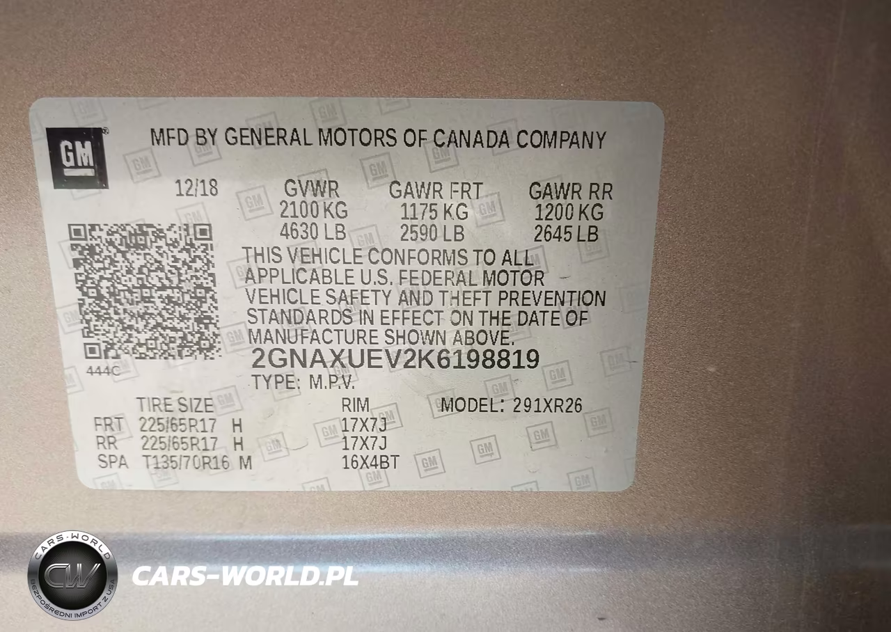2019 Chevrolet Equinox Lt VIN:2GNAXUEV2K6198819 - 9