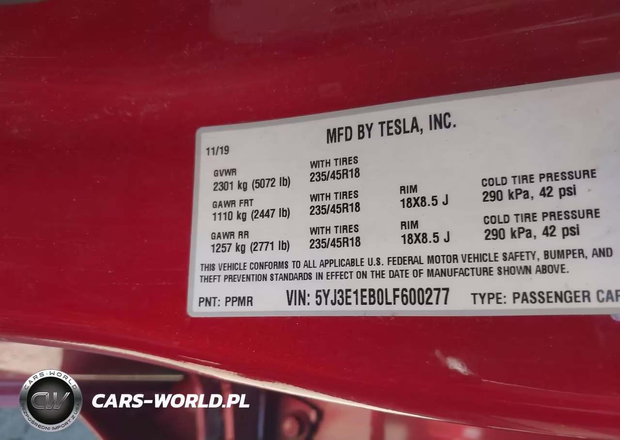 2020 Tesla Model 3 Long Range Dual Motor All-Wheel Drive VIN:5YJ3E1EB0LF600277 - 9