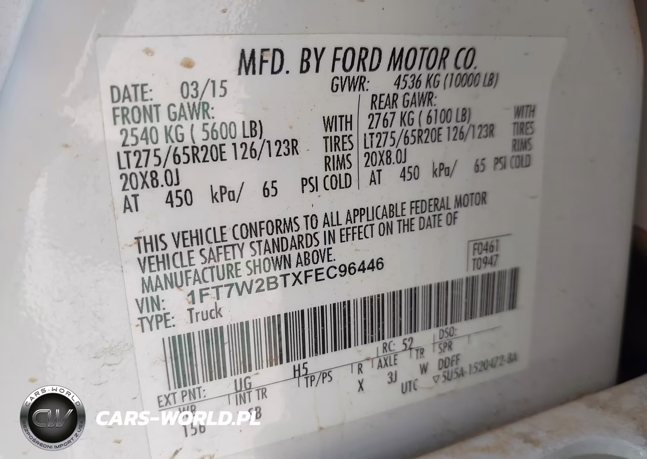 2015 Ford F-250 Lariat VIN:1FT7W2BTXFEC96446 - 9